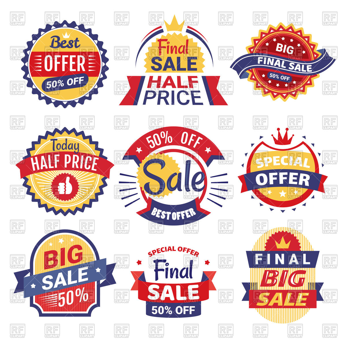 1200x1200 Set Of Sale Tags, Badges And Labels Vector Image Of Signs, Symbols