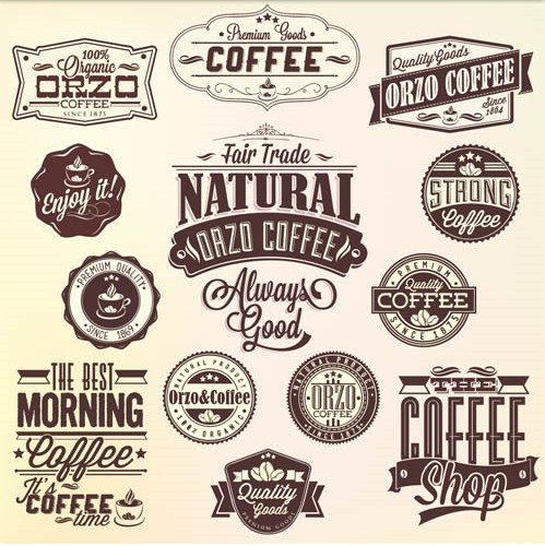 499x500 Coffee Labels Set Vector Free Download