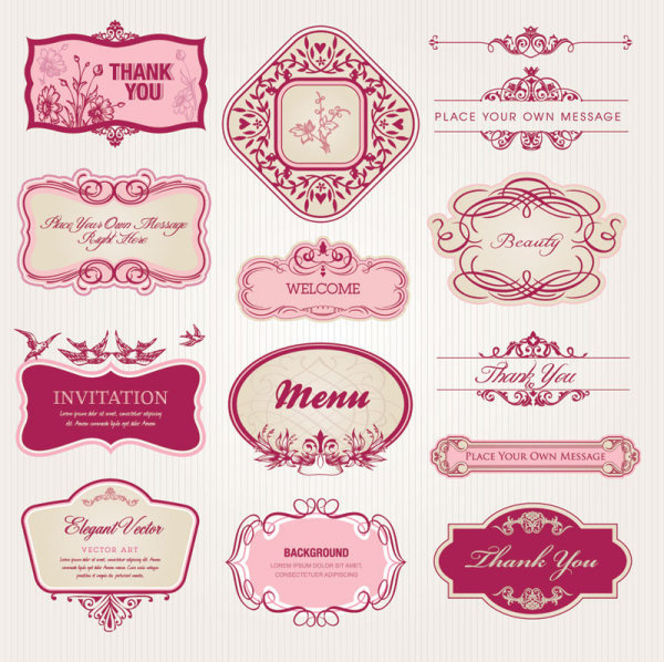 600x598 Exquisite European Style Pattern Label Vector Download Free