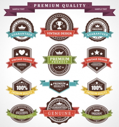 398x425 Set Of Vintage Business Labels Vector Free Vectors Ui Download