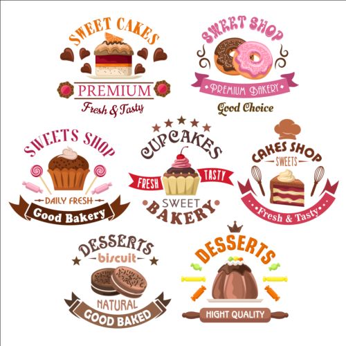 500x500 Bakery And Pastry Shop Labels Vector Free Download