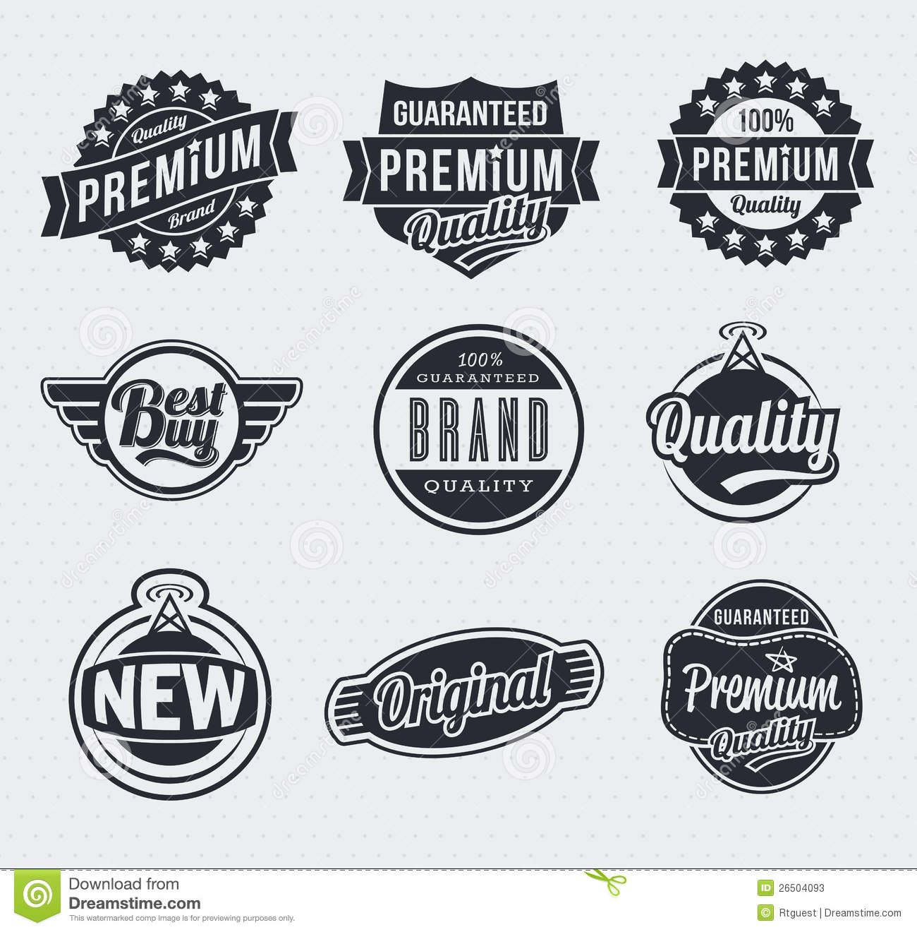 1300x1320 Retro Vintage Vector Labels Stock Vector