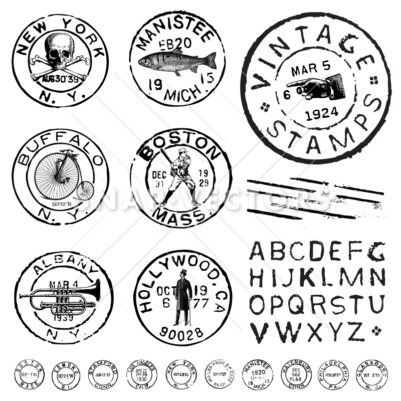 800x800 Vector Clipart Vintage Stamp And Label Set