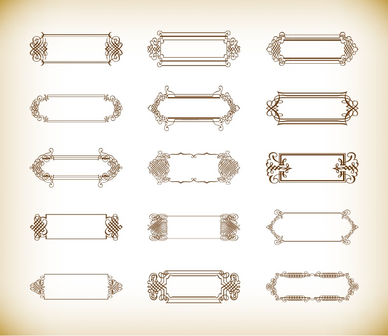 793x686 Vector Set Of Vintage Banners And Labels Or Frames Ornamental
