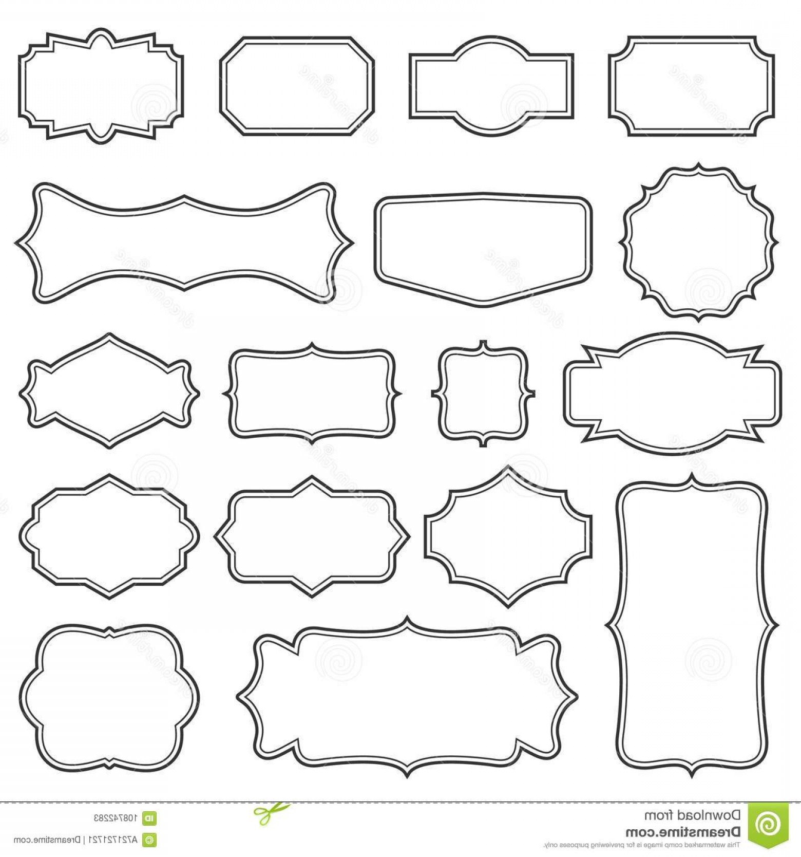 1560x1668 Creative Vector Illustration Set Decorative Vintage Frames