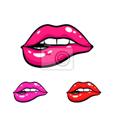 400x400 Mujer Boca Morder Sus Dientes Labios Vector