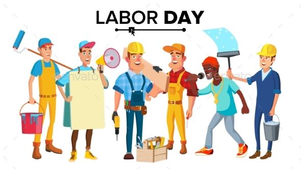 590x332 Labor Day Vector People Occupation Difference Modern Jobs