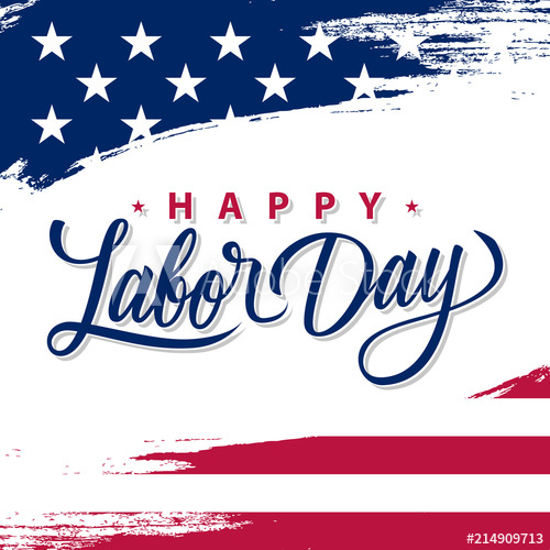 500x500 Usa Labor Day Greeting Card With Brush Stroke Background In United