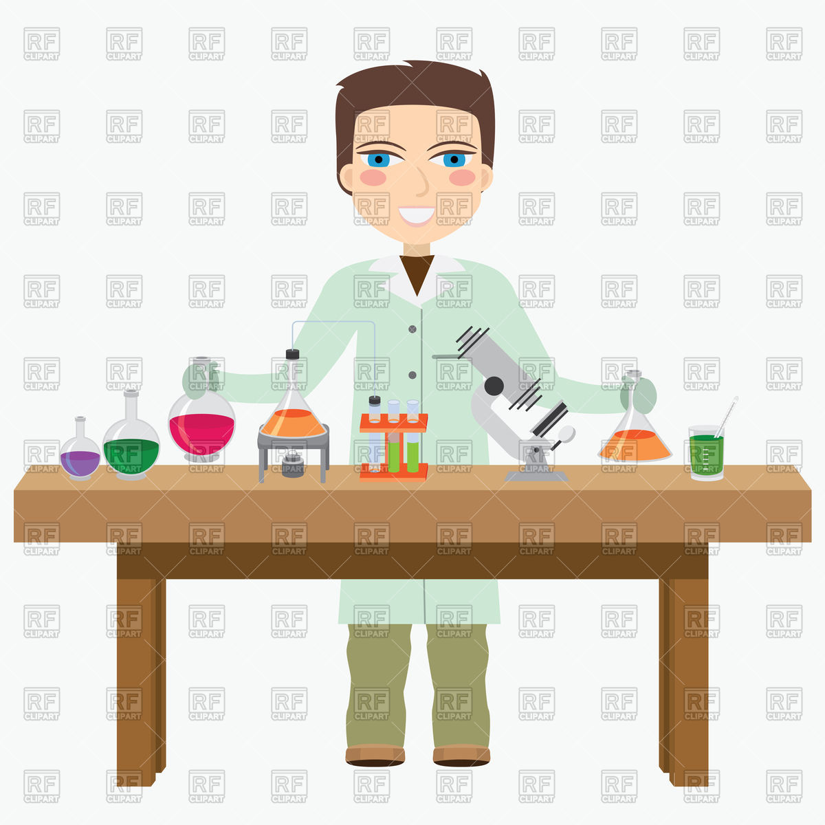 1200x1200 Man Chemist Do Experiment In Laboratory Vector Image Of People