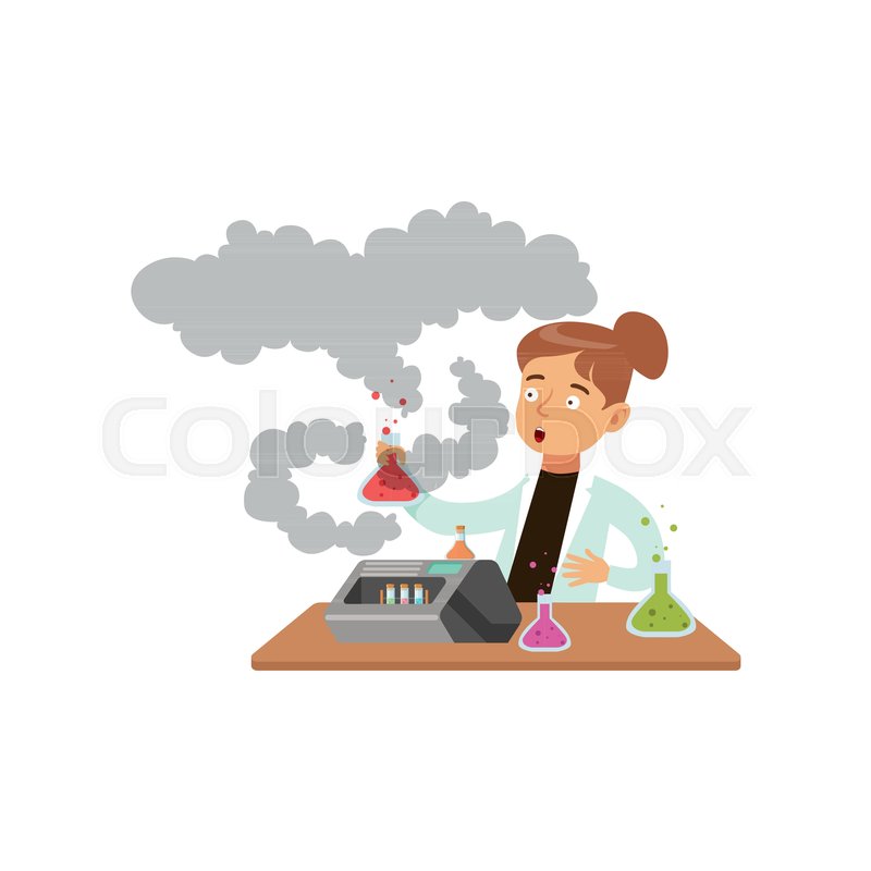 800x800 Scared Girl After A Failed Chemical Stock Vector Colourbox