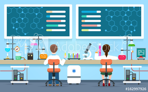 500x311 Scientists Research In Laboratory Vector Illustration Chemical