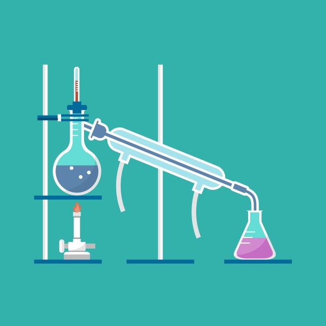 640x640 Simple Distillation Model In Chemistry Laboratory Vector