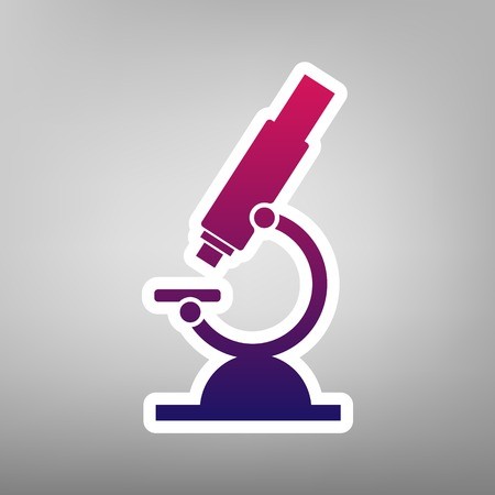 450x450 Chemistry Microscope Sign For Laboratory Vector Purple Gradient