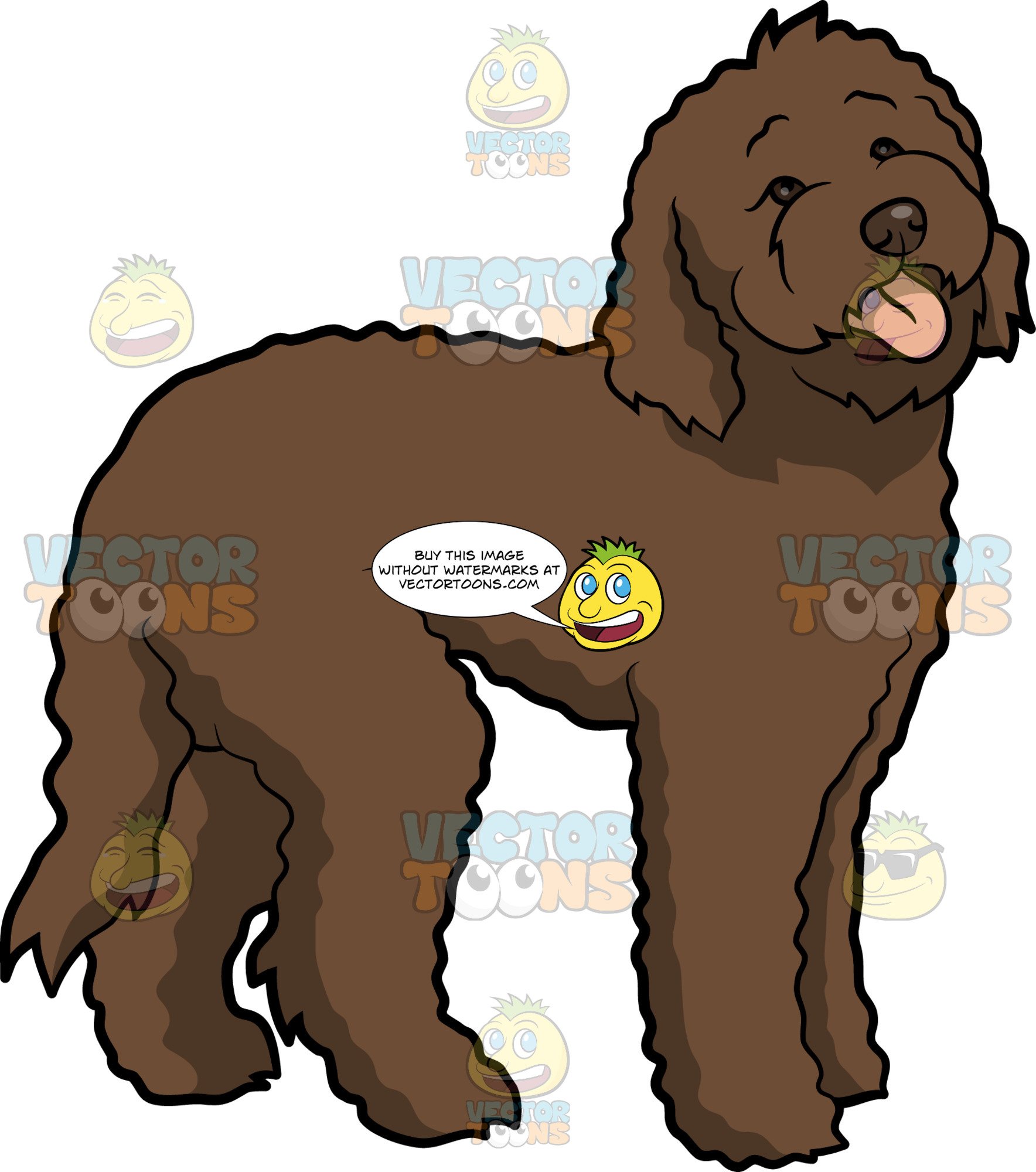 1768x2000 A Cute Labradoodle Dog Clipart Cartoons