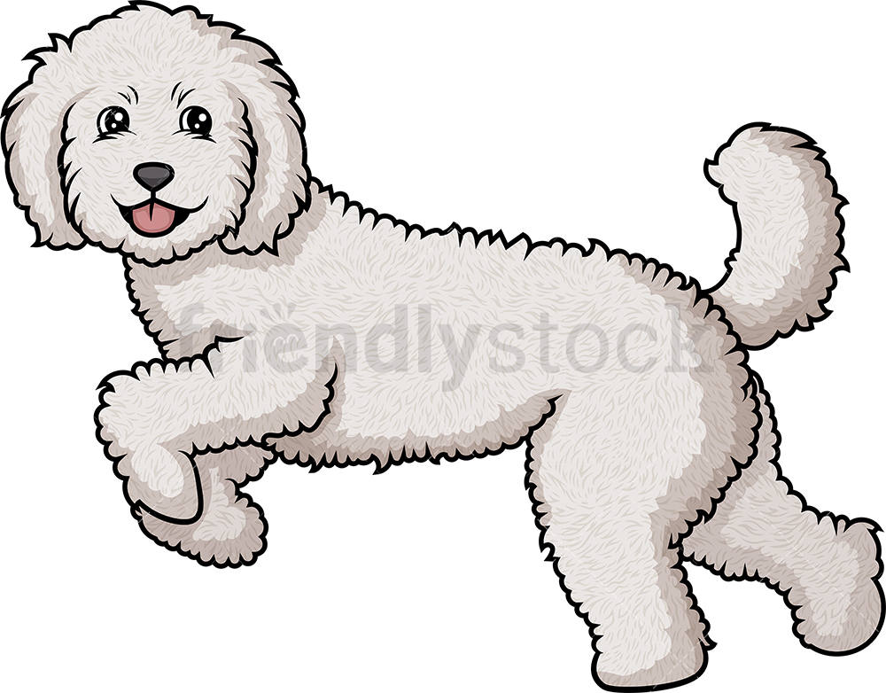 1000x782 Labradoodle Running Cartoon Clipart Vector