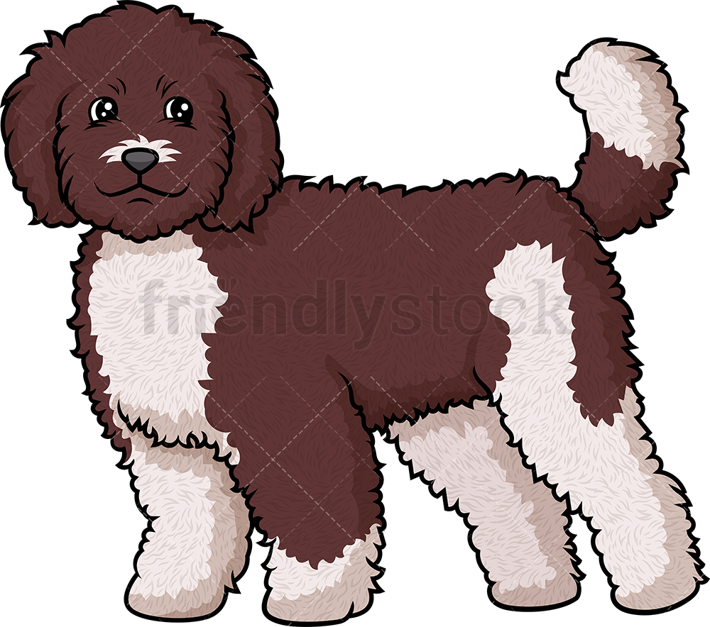 1000x884 Cheerful Labradoodle Cartoon Clipart Vector