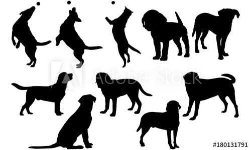 500x300 Labrador Retriever Dog Silhouette Vector Graphics