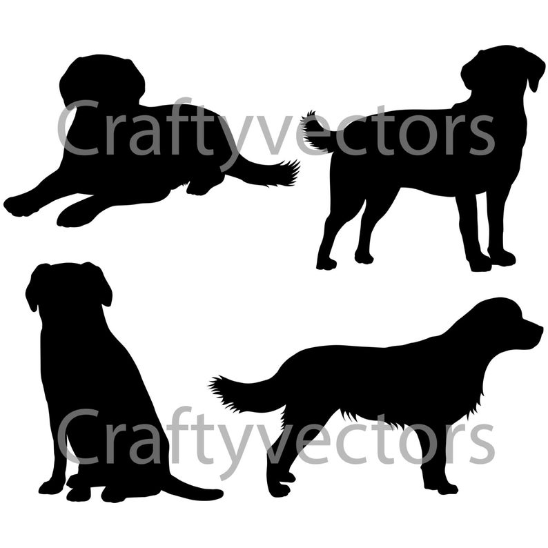 794x794 Labrador Retriever Silhouettes And Portrait Etsy