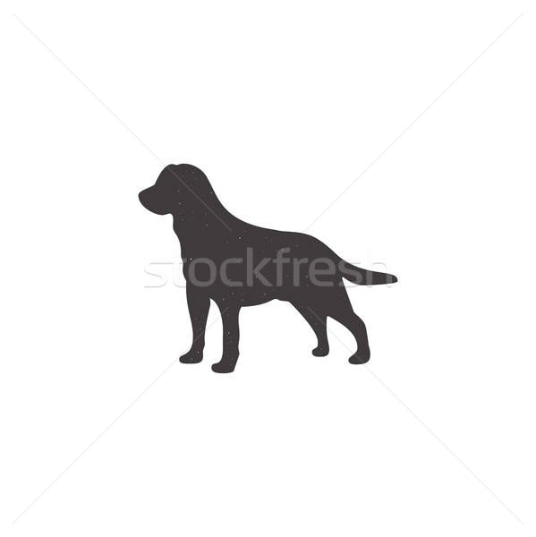 599x600 Labrador Icon In Silhouette Style Dog Stand Monochrome Shape
