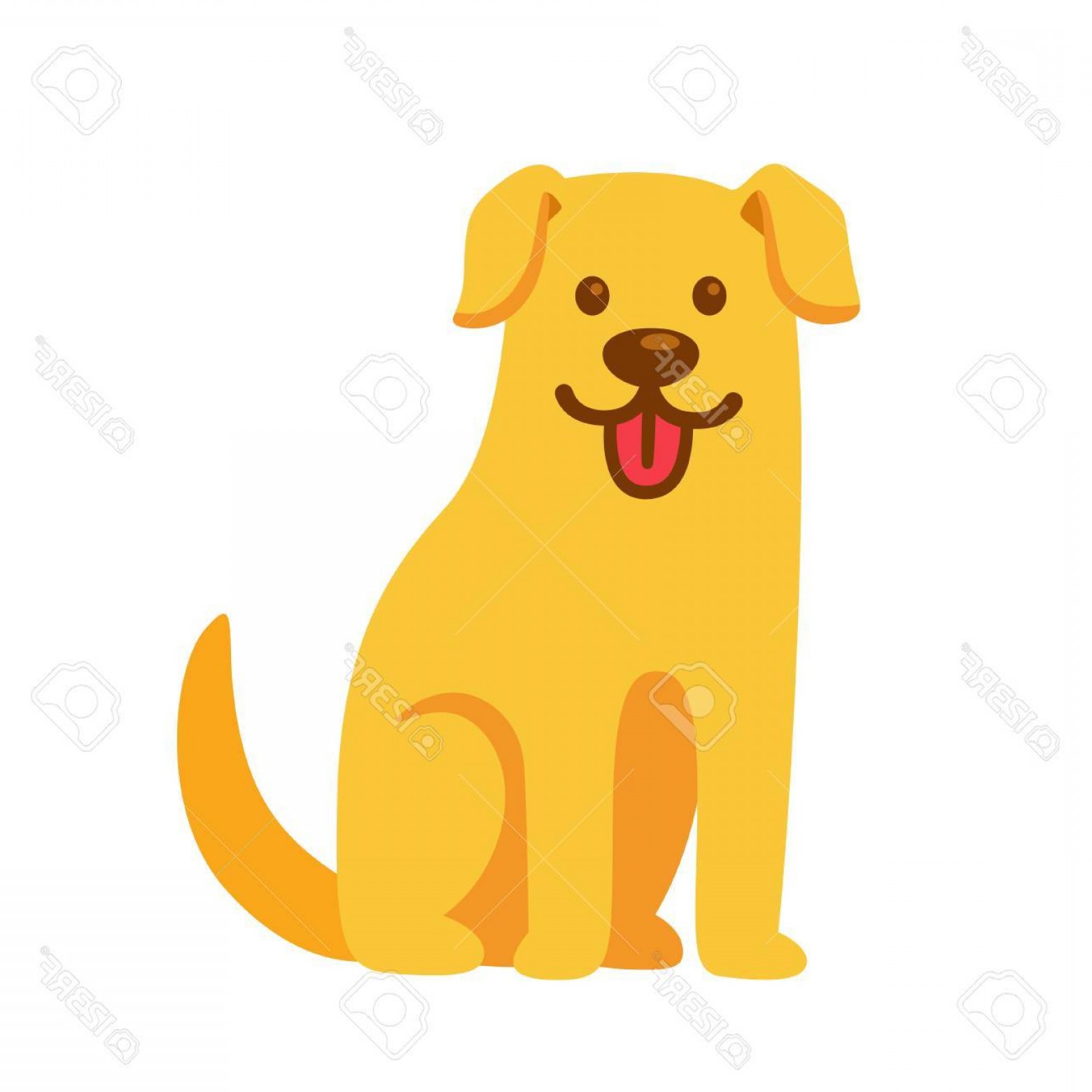 1560x1560 Photostock Vector Funny Cartoon Golden Retriever Drawing Cute Pet