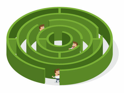 400x300 Labyrinth Vector Image