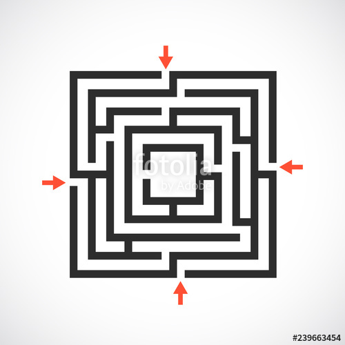 500x500 Square Maze Labyrinth Vector Icon Stock Image And Royalty Free