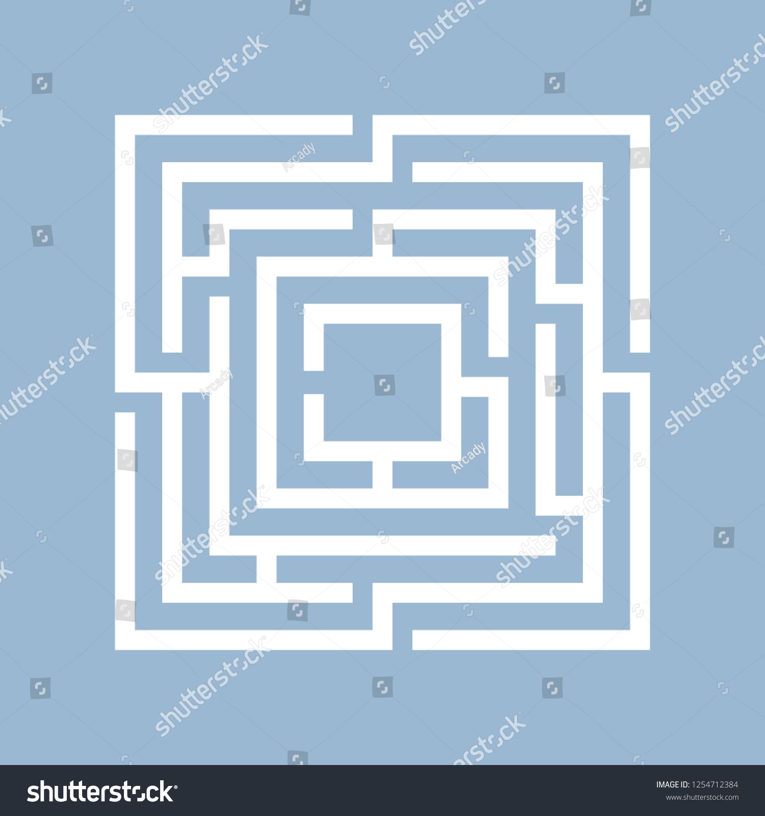1500x1600 Square Maze Labyrinth Vector Illustration Isolated On Blue