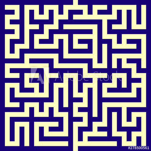 500x500 Square Maze Labyrinth Vector Illustration