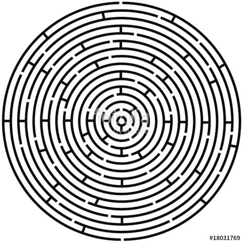 500x500 Vector Illustration Of Simple Maze Circle Labyrinth Stock Image