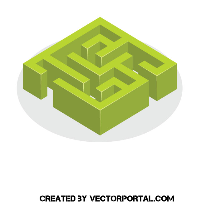 660x660 Green Labyrinth Vector Image