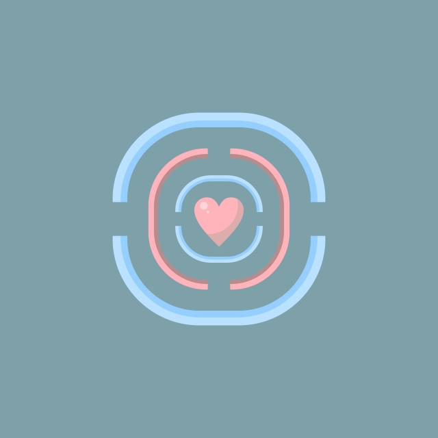 640x640 Heart Labyrinth Vector Flat Design, Heart, Love, Labyrinth Png