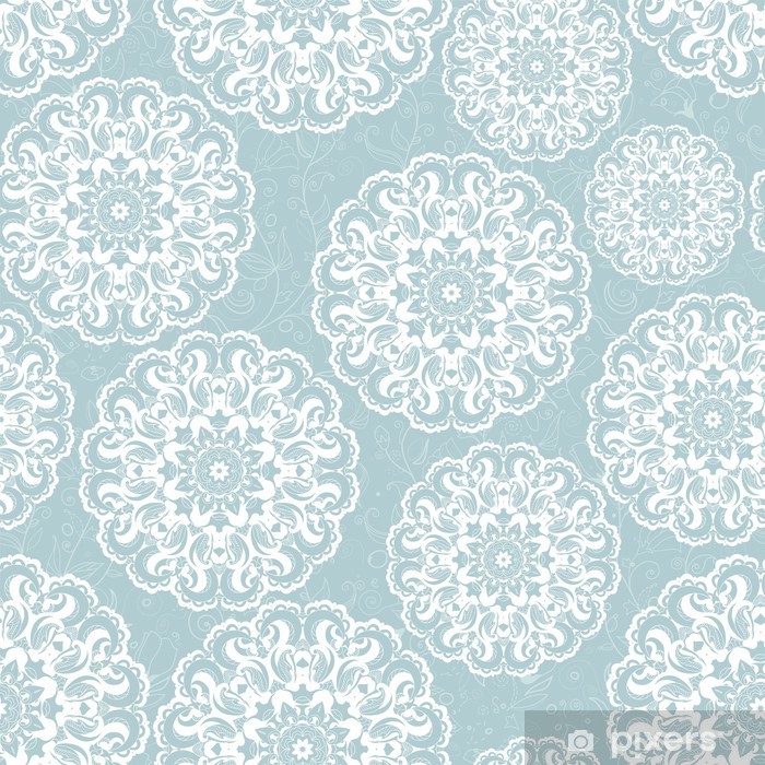 Beautiful Blue Seamless Lace Background Vector Wall Mural Pixers 700x700 Beautiful Blue Seamless Lace Background Vector Wall Mural Pixers