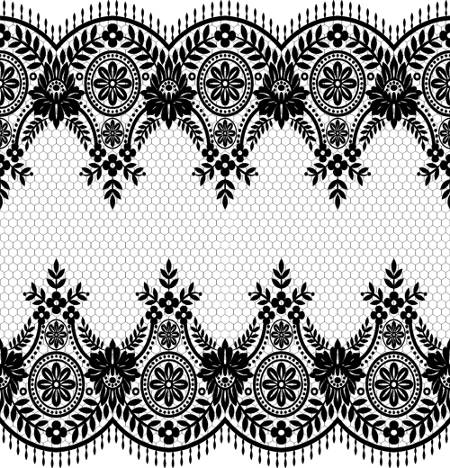 500x520 Seamless Black Lace Borders Vectors Free Download