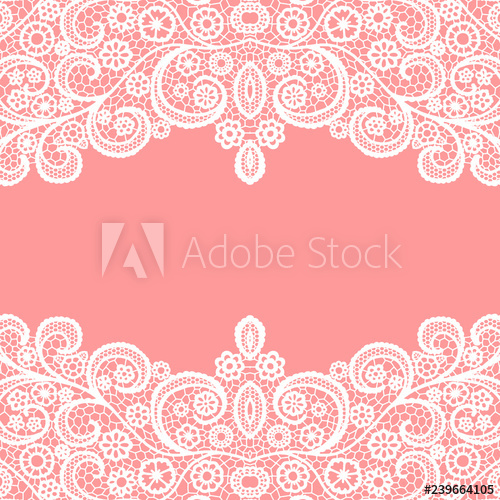 500x500 Seamless Lace Border Vector Illustration White Lacy Vintage