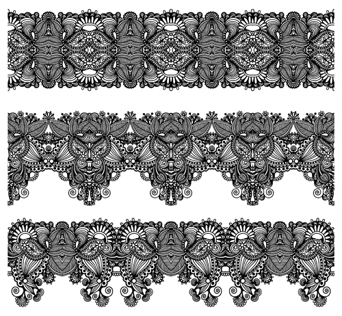 500x462 Set Of Lace Ribbons Borders Vector Free Download