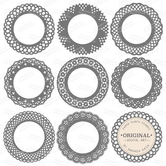 Premium Paper Punch Grey Lace Frames Clipart Vectors 570x570 Premium Paper Punch Grey Lace Frames Clipart Vectors