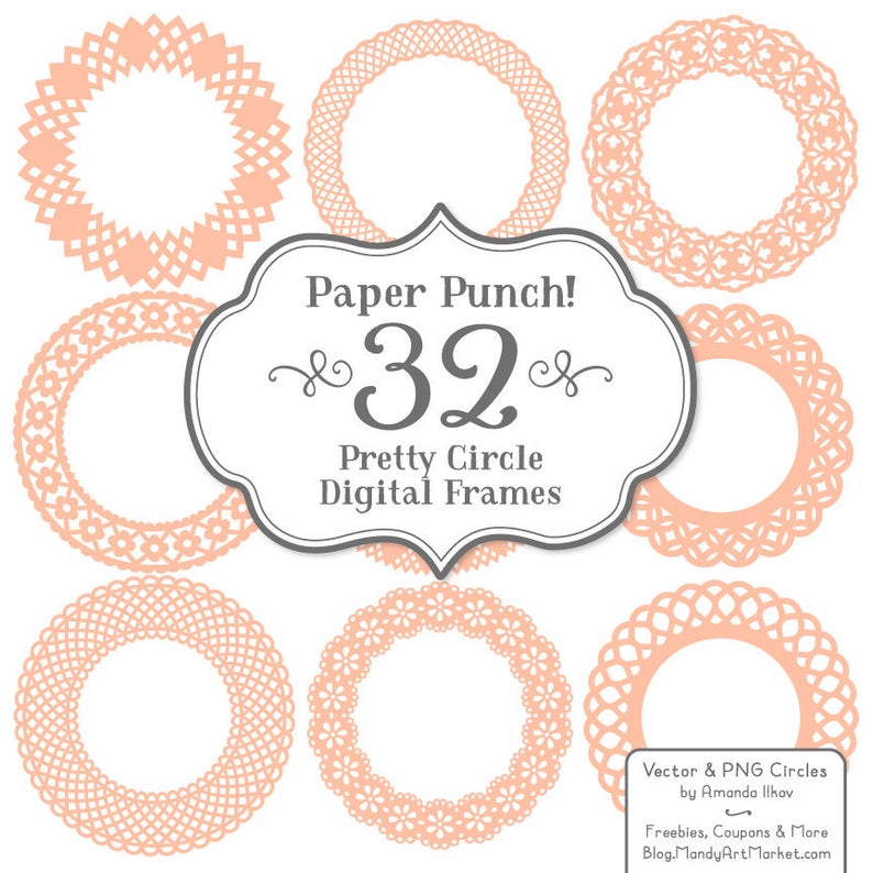 Premium Paper Punch Peach Lace Frames Clipart Vectors Etsy 794x794 Premium Paper Punch Peach Lace Frames Clipart Vectors Etsy