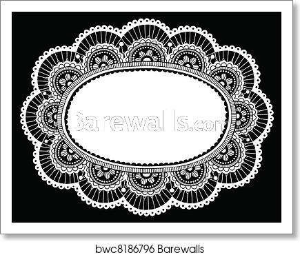 435x370 Lace Doily Crochet Border Vector, Art Print Barewalls Posters