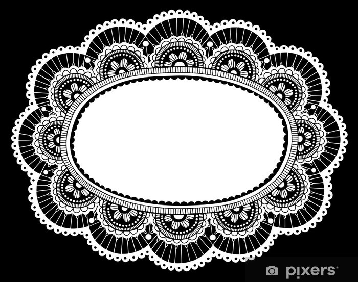 700x553 Lace Doily Flower Frame Doodle Vector Illustration Design Wall