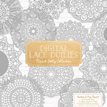 350x350 Anna Lace Grey Doily Vectors