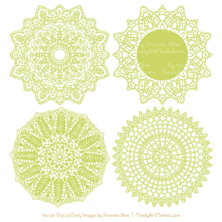 864x864 Bamboo Round Lace Doily Vectors