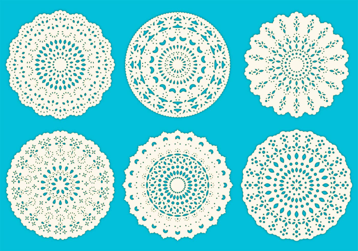 1400x980 Crochet Lace Vector Circles