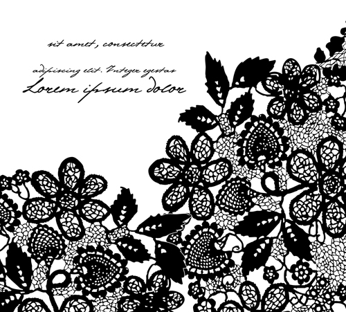 500x451 Black Lace Backgrounds Vector Material Free Download