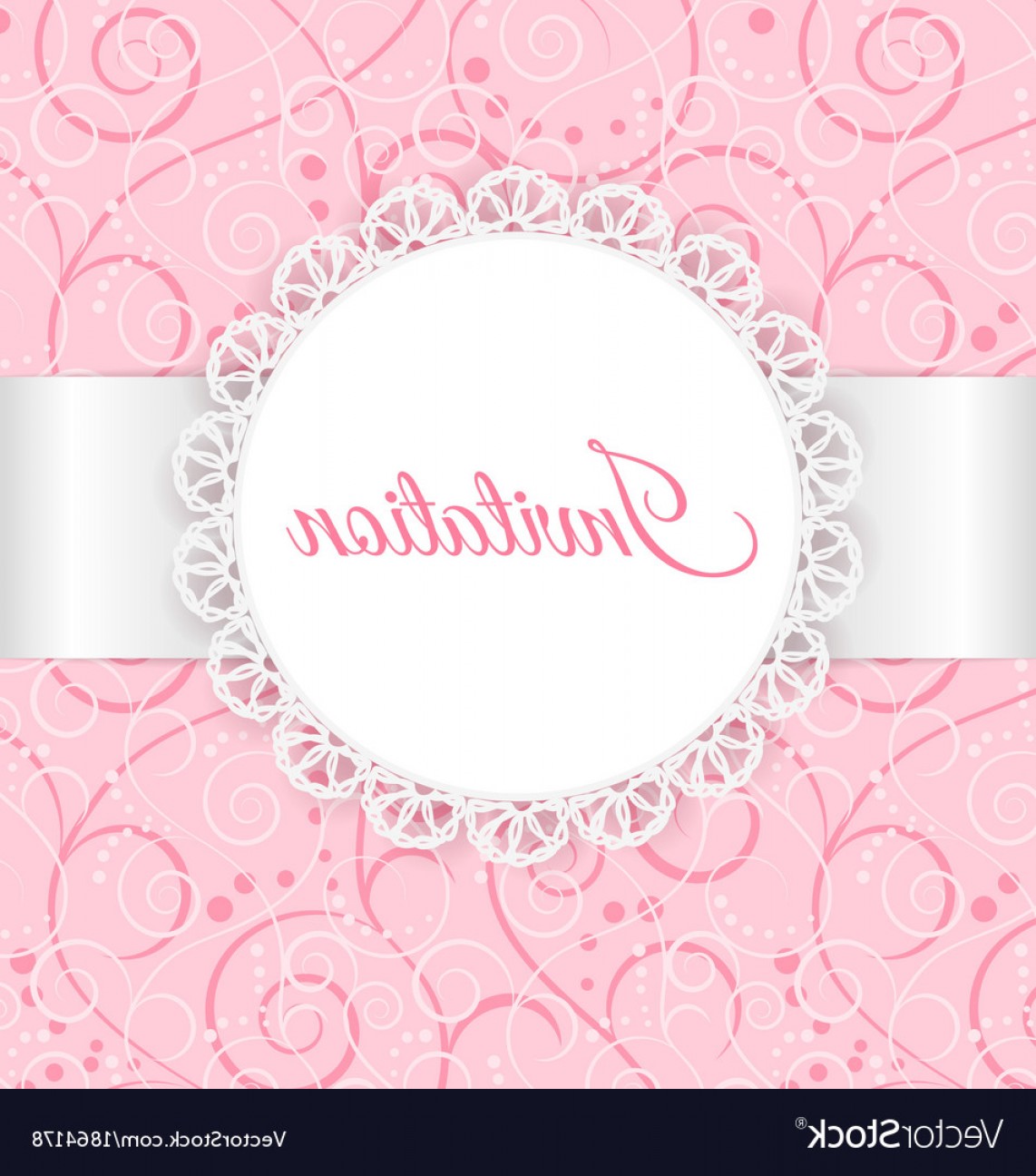 1142x1296 Lace Frame With Silver Ribbon On Swirl Background Vector Cqrecords