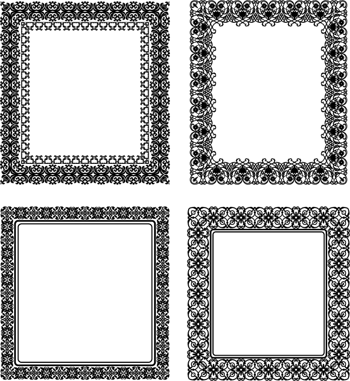 690x751 Black Lace Frame Vectors Free Download