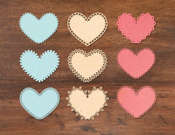 570x440 Lace Border Heart Templates For Laser Cutting Cricut Etsy