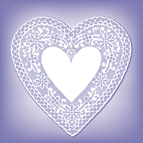 500x500 Lace Heart Cards Vector Material Free Download