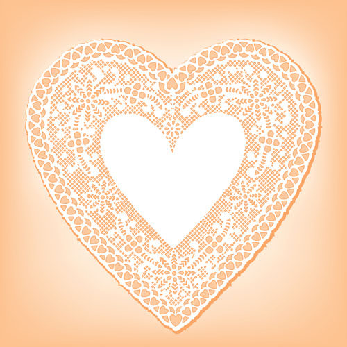 500x500 Lace Heart Cards Vector Material Free Download