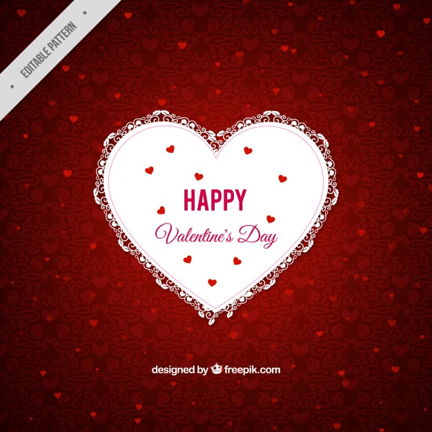 626x626 Red Ornamental Background With Lace Heart Vector Premium Download