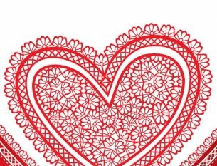 305x233 Day Greeting Card Love Red Background Vector Lace